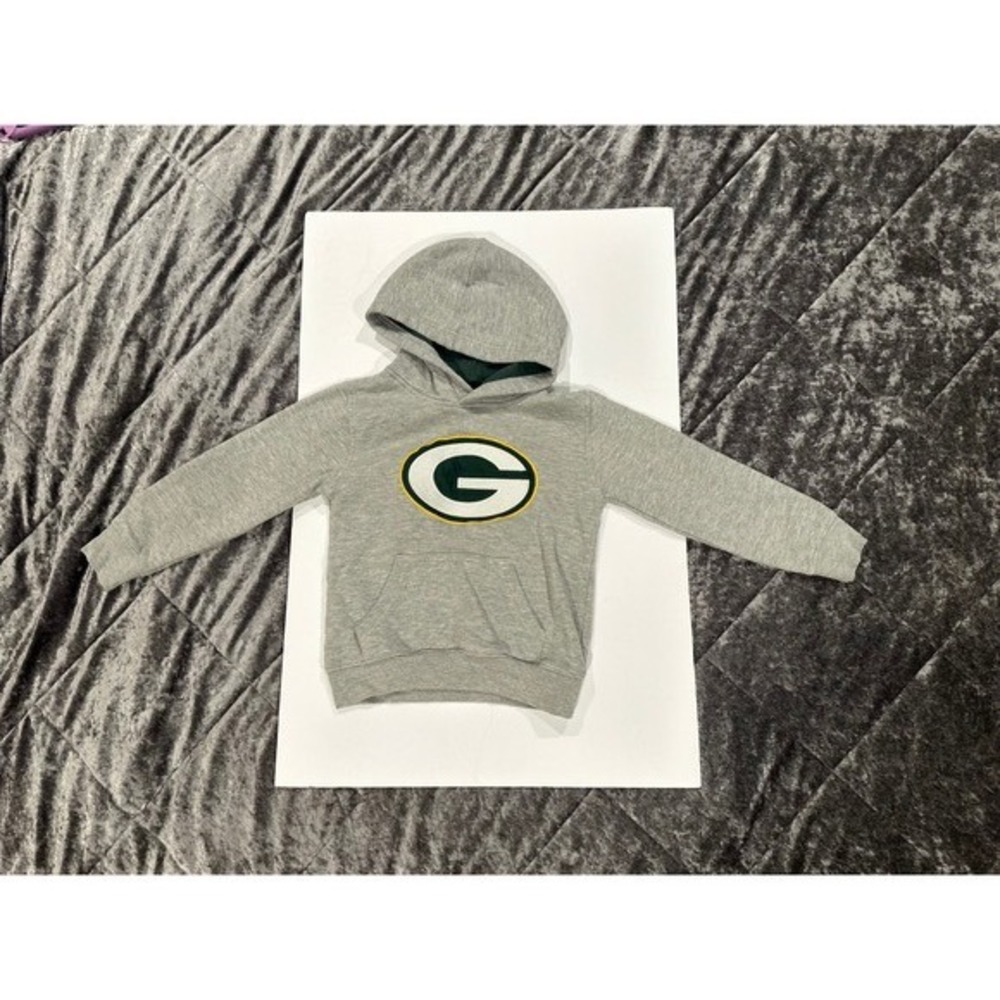 NFL Team Apparel Green Bay Packers Hoodie Size 5/6 Youth Gray